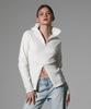 REEMNIK High-Neck Two-Way Zip-Up Ribbed Knit Top [White]