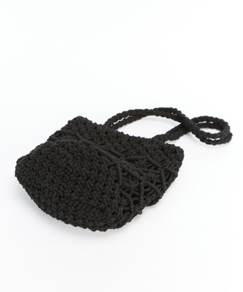 Maia Handcrafted Macrame Shoulder & Tote Bag - Black