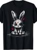 Cute and Terrifying Alternative Gothic Grunge Devil T-shirt, Featuring A Devil Horror Rabbit Casual Street Style - Men's Summ...