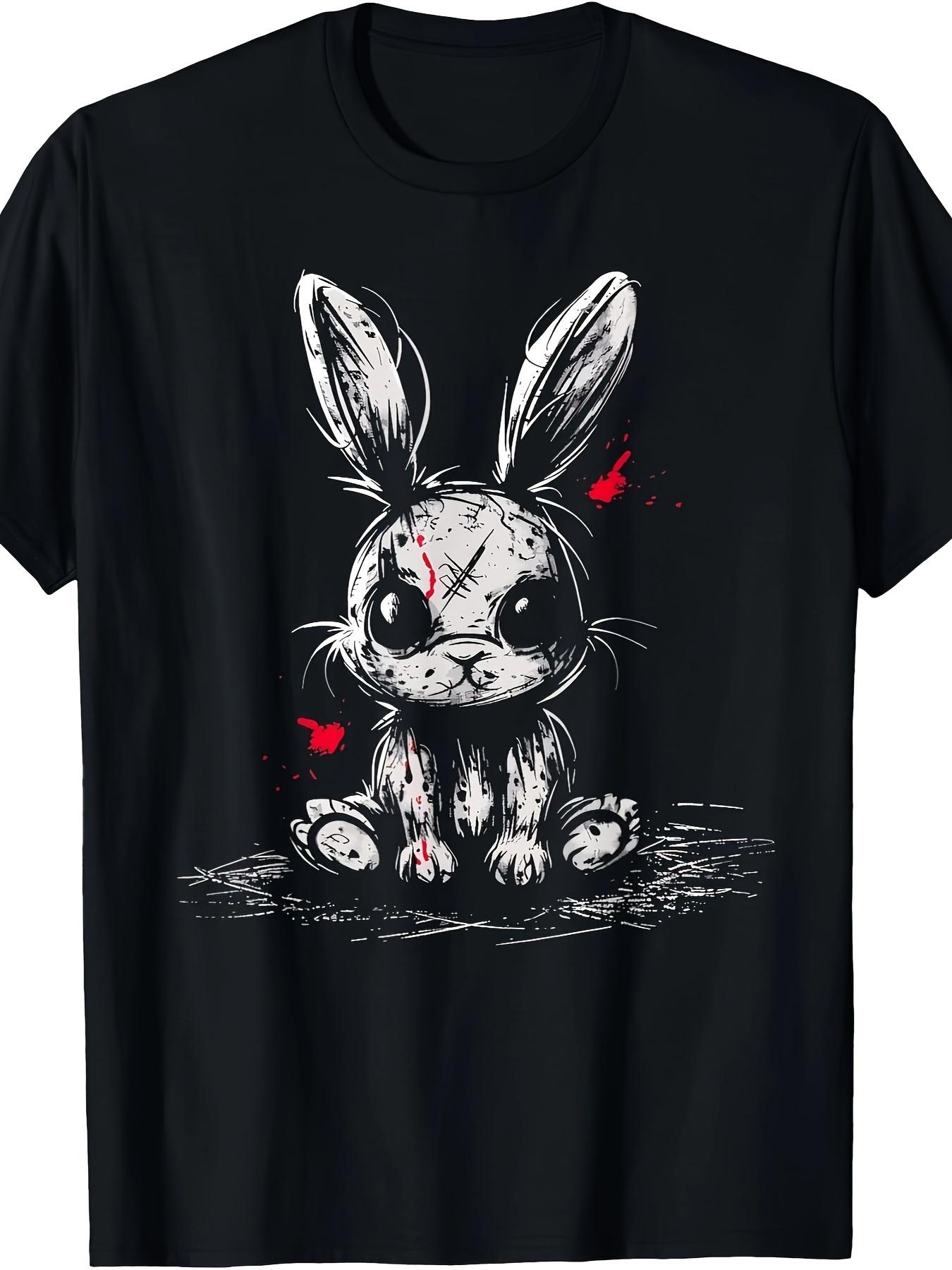 

Cute and Terrifying Alternative Gothic Grunge Devil T-shirt, Featuring A Devil Horror Rabbit Casual Street Style - Men s Summ... 5XL різнокольоровий