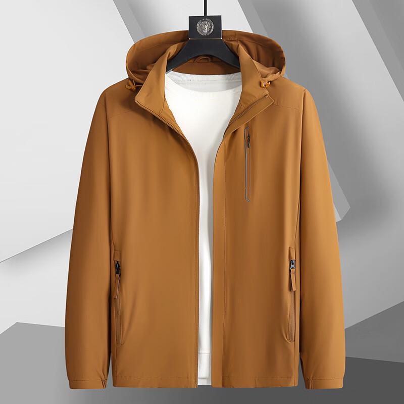 Men's Plus Size Stand Collar Jacket with Detachable Hood