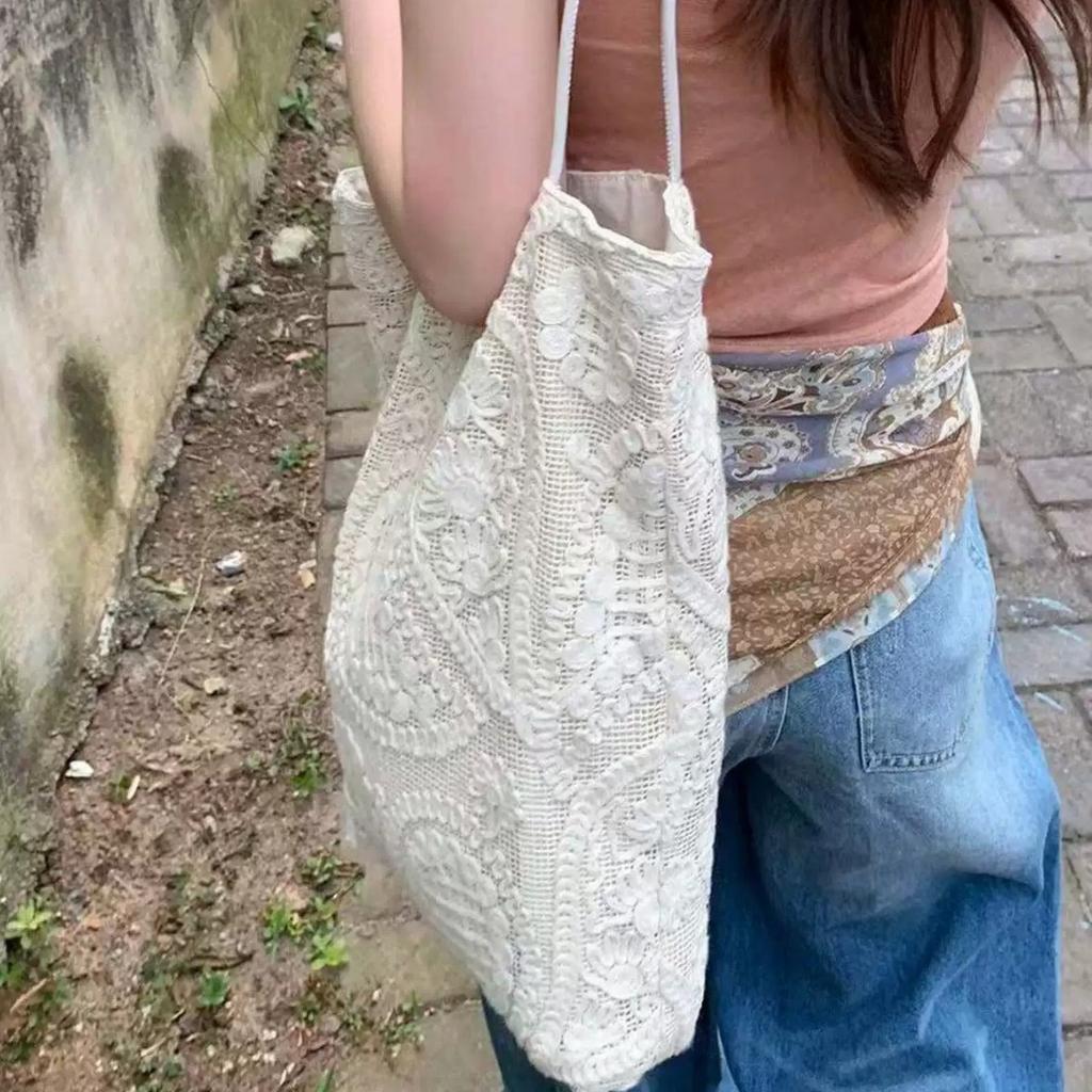Embroidered Casual Bag - Soft Color Crossbody Shoulder Bag