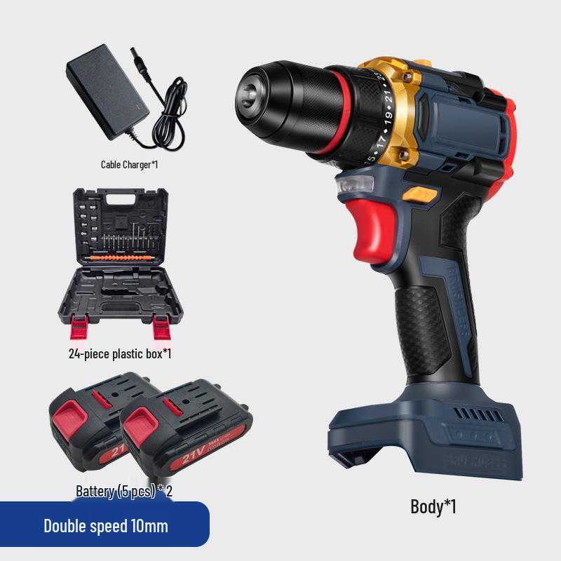 Cross 21V Lithium Battery Hand Drill Screwdriver - Multifunctional Electric Impact Tool