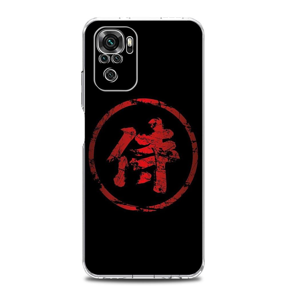 Japanese Bushido Samurai Clear Phone Case For Xiaomi Redmi Note 12 5G 9S 9 8 10 11 Pro+ 9T 8T 10C 9C 9A 7 Pro Soft Back Cover