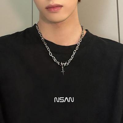 Obsidian Titanium Steel Non-Fading Necklace - Unisex Hip-Hop Clavicle Chain