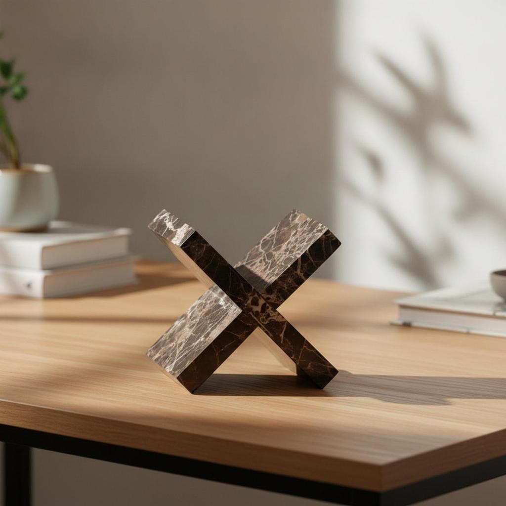 Geometric Sculpture Elegant Marble Small for Study, Interior Designers