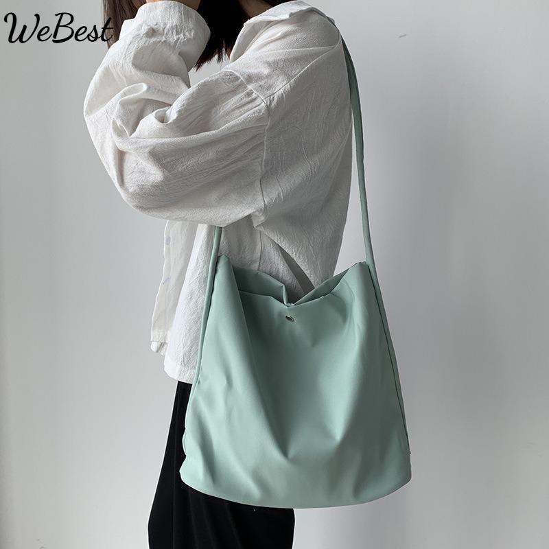 

Candy Color Simple Solid Color Canvas Bag Female Single Shoulder
