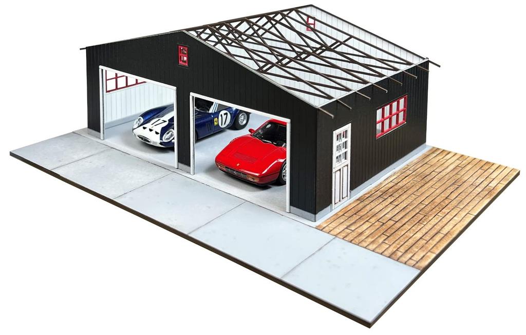 Cobaanii mokei Kobaani Model Studio 1/64 Sweet Style Garage Life Series 2-Car Garage Wooden Assembly Kit SS-042