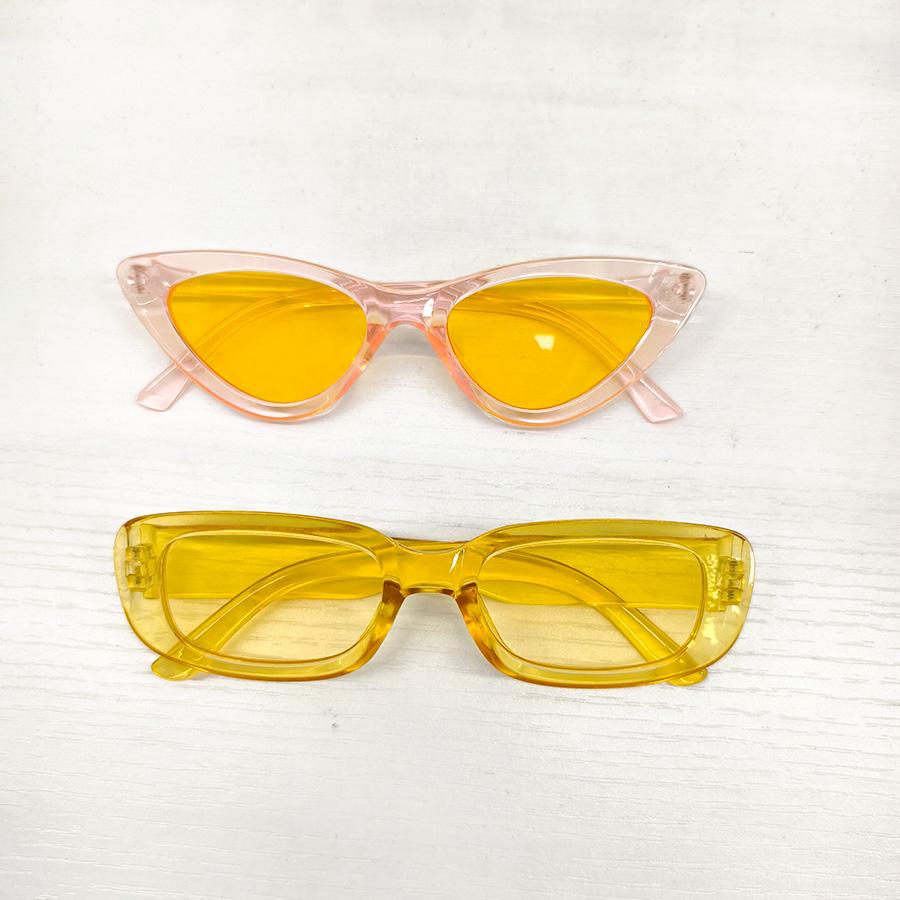 

2 ШТ. Солнцезащитные очки женские модные квадратные «кошачий глаз» розовые повседневные для отпуска, пляжа, декоративные очки