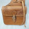 Beautiful Leather Western Trail Tooling Carving Horse Saddle Bag Horse Riding Saddle Bag.