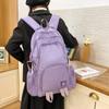 Men's Sports Backpack Women's Large Capacity Backpack Solid Color Student Schoolbag
