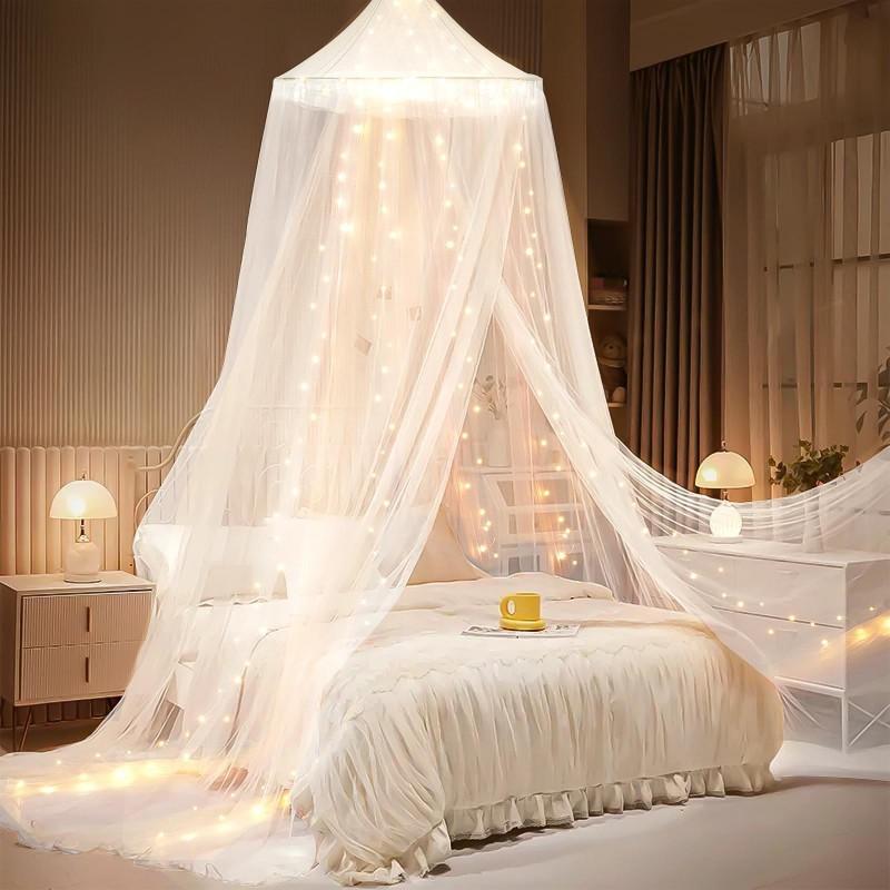 Colorful Hanging Mosquito Net Dreamy Rainbow No-Install Single-Door Dome Bed Canopy Kids Encrypted