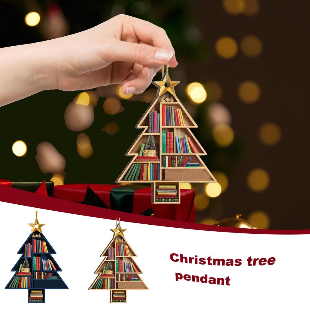 Interesting Character Pendants,Gifts For Family And Friends,Christmas Bookshelf Acrylic Flat Pendant