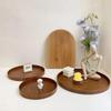 Wooden Round Table Decoration Tray Tray Decorative Trays Snack Cake Plate Sundries Display Organizer Desktop Decorative Plate
