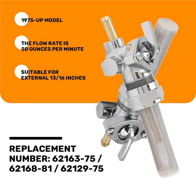 High Flow Gas Petcock /Fuel Valve For Davidson 62168-81 62163-75 62129-75-M53K