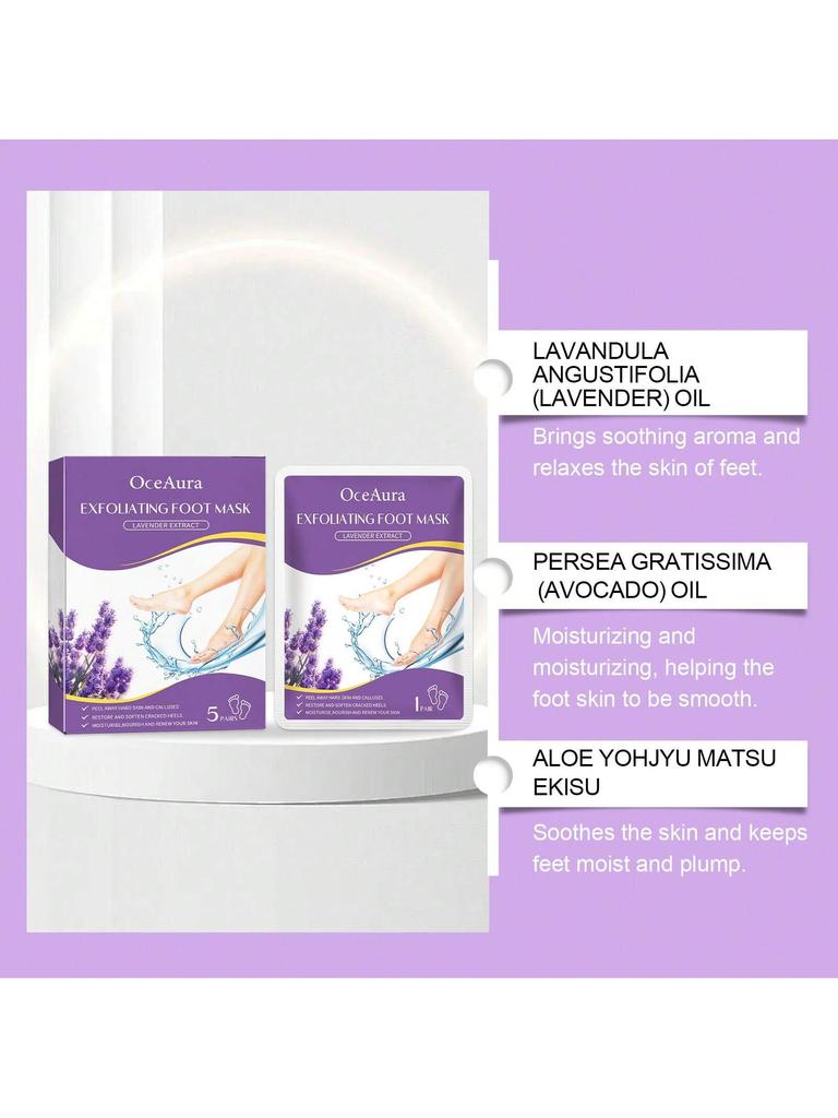 5Pcs Set EXFOLIATING FOOT MASK. PEEL AWAY HARD SKIN AND CALLUSES RESTORE AND SOFTEN CRACKED HEELS MO