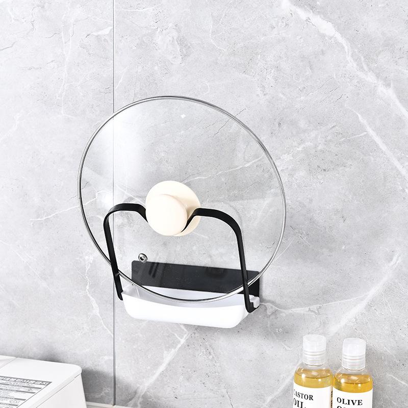 Wall-mounted Pot Lid Rack Without Drilling Holes Cutting Board Storage Stand Draining Pot Lid Placement Device