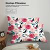 Copripiumino in piuma con stampa floreale rosa naturale, 3 pezzi (1 copripiumino+2 federe, senza imbottitura) set biancheria da letto