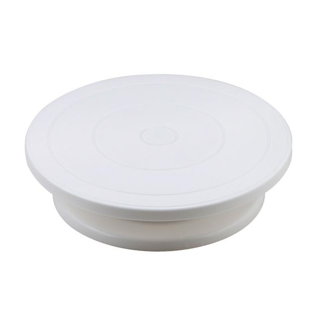 Kunststoff Kuchen Drehteller Dekoration Drehteller 360° Rutschfester Rand Küchen Backwerkzeug Dekorative Kuchenhalterung Zubehör