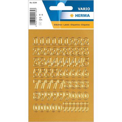 Herma Film Foil Number Sticker #0-9 12mm (Gold)