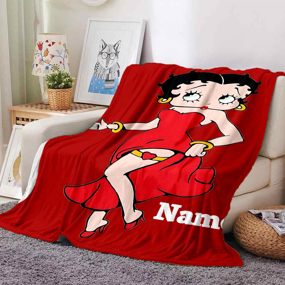 Custom Name Betty Boop Dance Party Party Blanket For Couch Bed Plush Cozy Fuzzy Blanket Super Soft Warm Blankets For Fall And Winter 09166