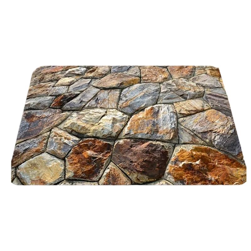 3D Optical Illusion Rug Nonslip Floor Mat for Indoor and Outdoor Use Cave Stone Visual Illusion Doormat for Living Room