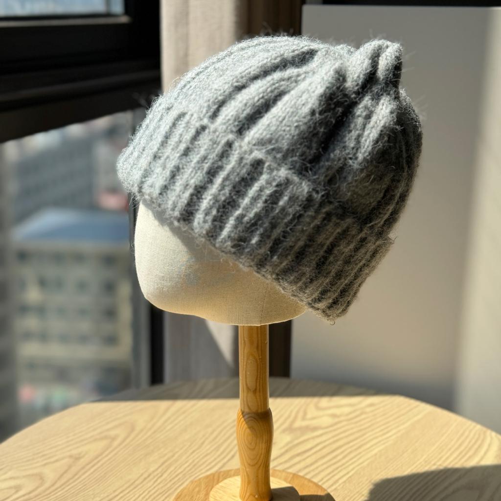 New Cat Ears Cute Woolen Hat for Women In Autumn and Winter Thickened Baotou Ear Protection Hat Large Head Circumference Versatile Knitted Hat