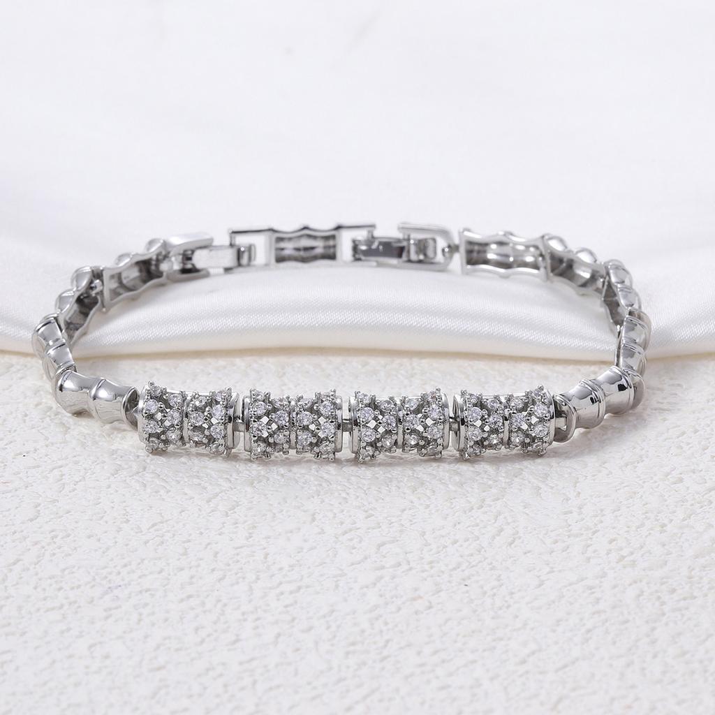 New Style Zircon-encrusted Bamboo Bracelet for Men and Women, Exquisite Inlaid Jewelry, Fashionable and Versatile