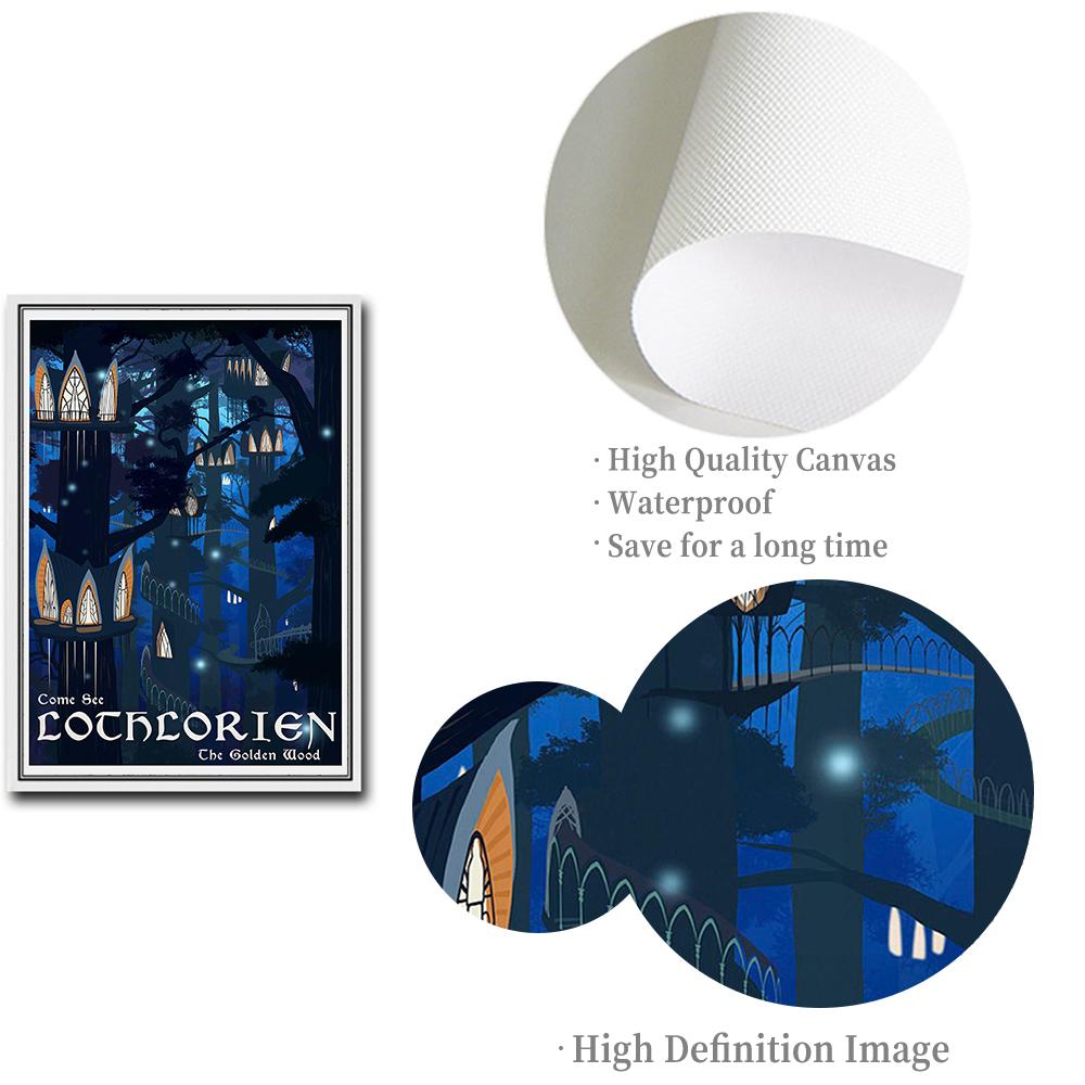 Tolkien Travel Canvas Painting Middle Earth Landscape Rings Posters and Prints Wall Art Pictures Gifts Living Room Home Decor