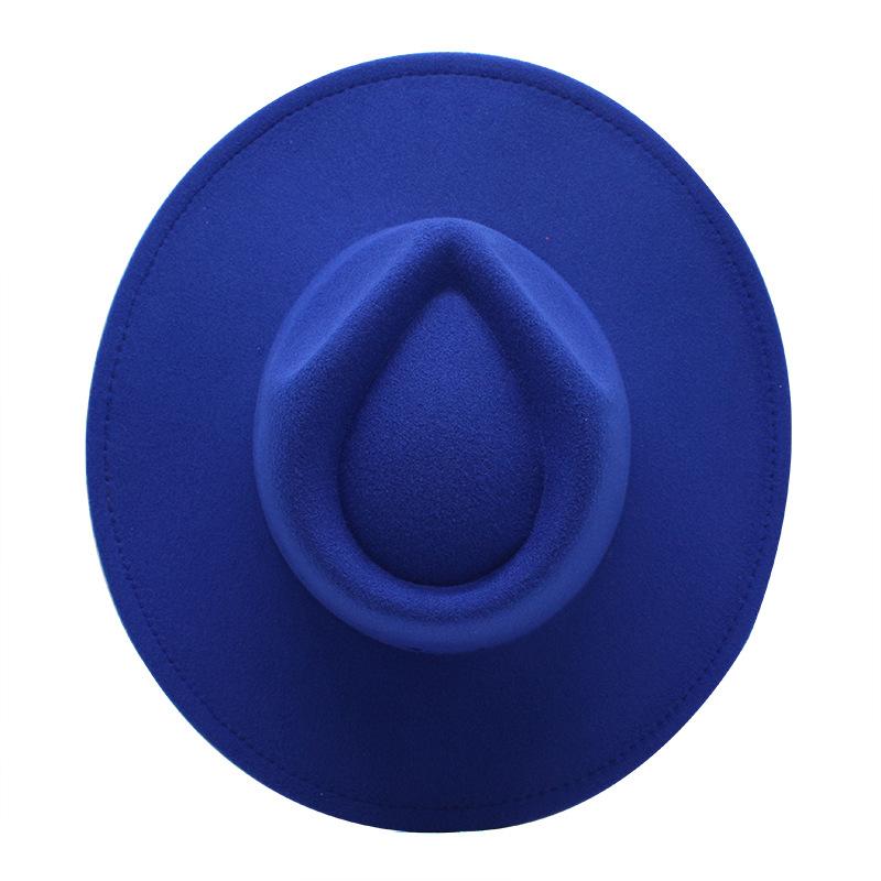 Wool Top Hat Casual Jazz Hat Tide Concave British Hat Ladies Big Edge White Felt Hat