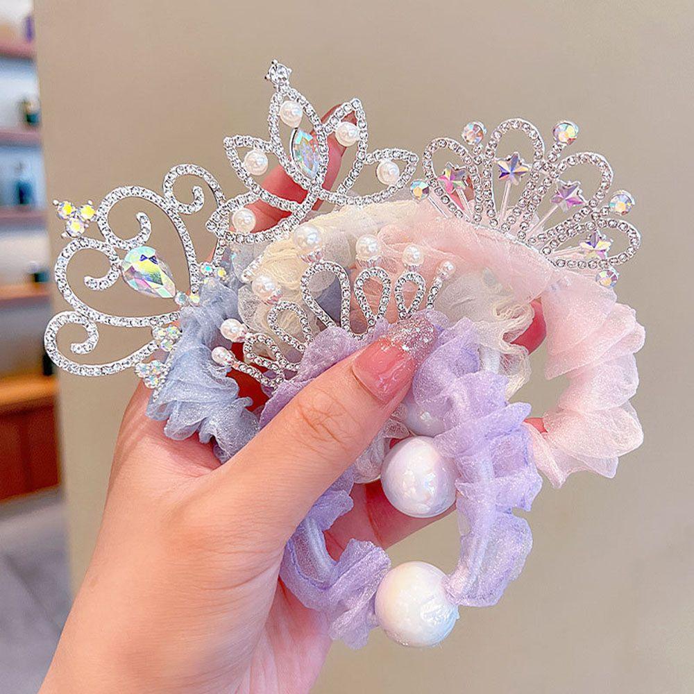 Hair Ties Princess Crown Hair Scrunchies Ponytail Holder Women Hair Ring Korean Style Hair Rope