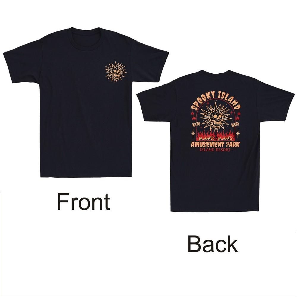 Spooky Island Amusement Park Est 2002 Halloween Front & Back Print Men s T-Shirt Unisex T-Shirt XL