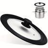 Universal Pot Lid Silicone Pots Covers With Tempered Glass Cover Heat Resistant Pans Skillets Multifunctional Kitchen Stove Lids