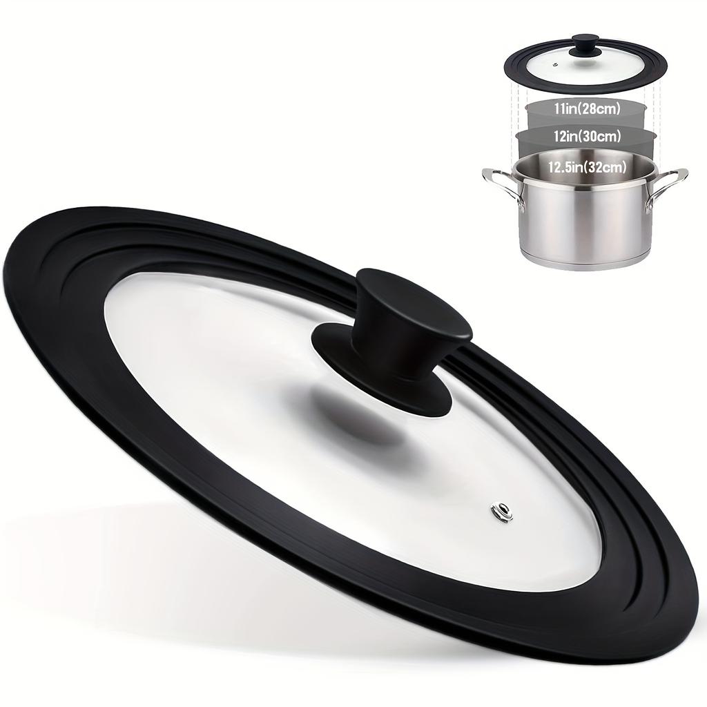 Universal Pot Lid Silicone Pots Covers With Tempered Glass Cover Heat Resistant Pans Skillets Multifunctional Kitchen Stove Lids