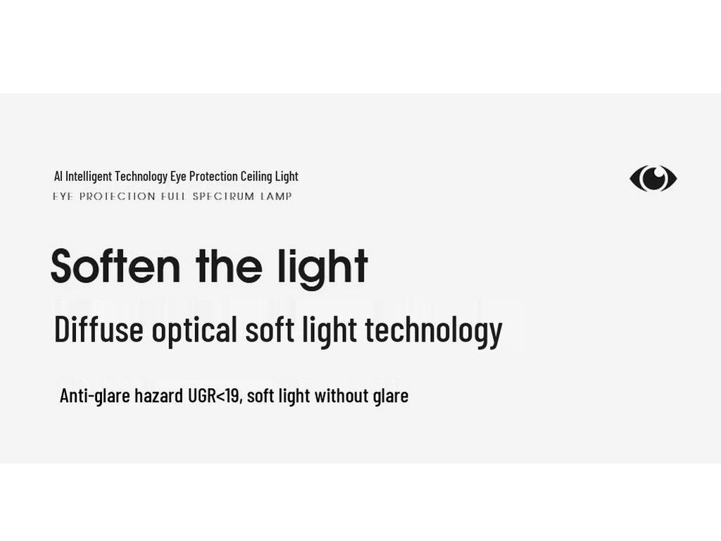 Ultra-Thin Minimalist Ceiling Light with Full Spectrum Eye Protection for Living Room or Bedroom