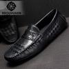 Bowei Herren Doudou Schuhe Lazy One Pedal Lässige Leder Gewebte Lederschuhe Britische Mode Fahrschuhe Herrenschuhe