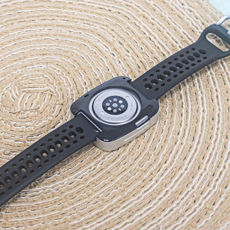 Watch Cover Full Coverage Shell for Active 2 Square/2s Scratchproof Metal Bumper Frame Case Housing Easy Installation