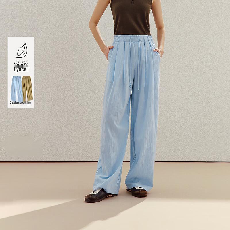 INMAN Women s Casual Drawstring Wide-Leg Pants S