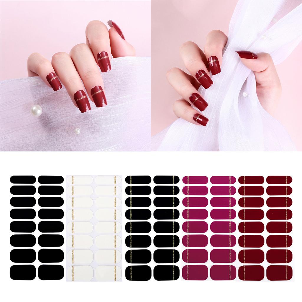 16 Strips Nail Polish Sticker Nail Stickers Set for UV Lamp Designer 3D Nails Polish Wraps Fashion Gel Nail Art Stickers