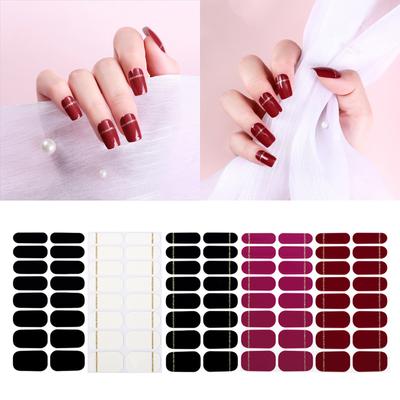 16 Streifen Nagellackaufkleber Nagelaufkleber Set für UV-Lampe Designer 3D Nagellack Wraps Fashion Gel Nail Art Aufkleber
