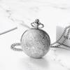 Pocket Watch Antique Roman Analog Display Waterproof Skeleton With Lid Pendant Necklace Pocket Watch With Chain Silver Retro Fashion Accessory