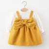 Toddler Baby Kids Girls Solid T-shirt Tops Princess Dress Set Casual Clothes