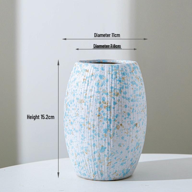 Minimalist Kiln-Fired Ceramic Vase: Home Living Room Decor for Fresh or Dried Flowers