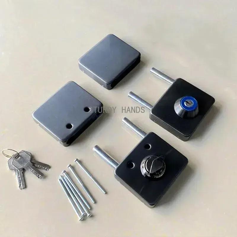 1 Set Double Open Sliding Door Lock Stainless Steel Glass Door Lock with Keys Lockset Office Glass Gate Security Hardware