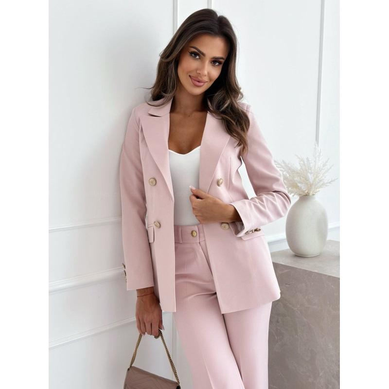 Casual Daily Double-breasted Solid Color Fashion Small Suit Jacket