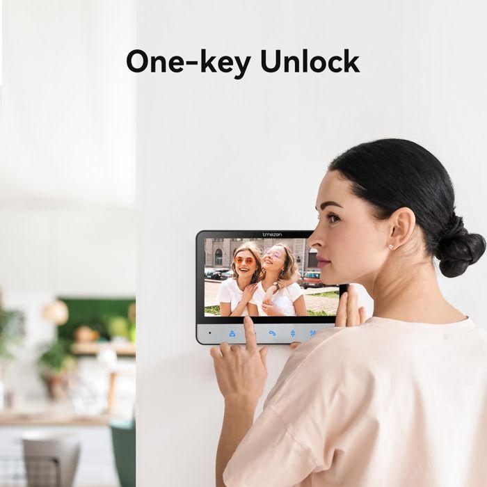 TMEZON Video Doorbell System, 7-inch LCD Screen, Two-Way Audio, Night Vision Camera