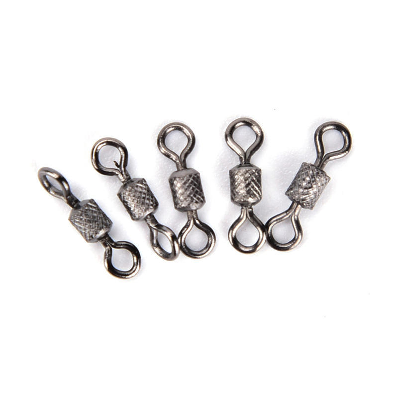 50Pcs Fishing Swivels Knurling Connector Bearing Swivel Fishhooks Accessories
