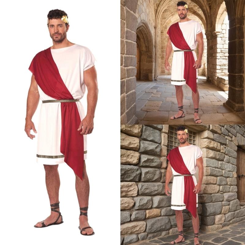 Comfortable Arabian Toga Costume For Halloween Role Play Party With Breathable Fabric And Design