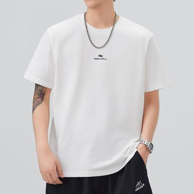Mens Updated Summer Relaxed Fit Round Neck Short-sleeved T-shirt Thin Printed Short T-shirt