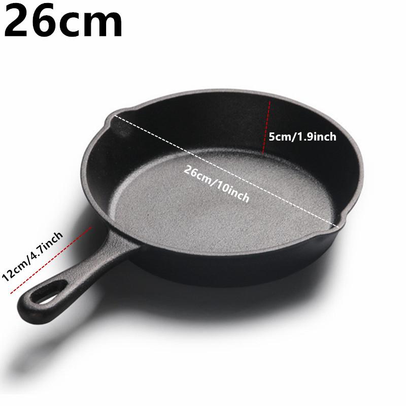 

10 Pre-Seasoned Cast Iron Skillet With Pouring Lip For Cooking Bake Cake Barbecue Non-Stick Pan Heavy Duty Frying Pan Oven Safe